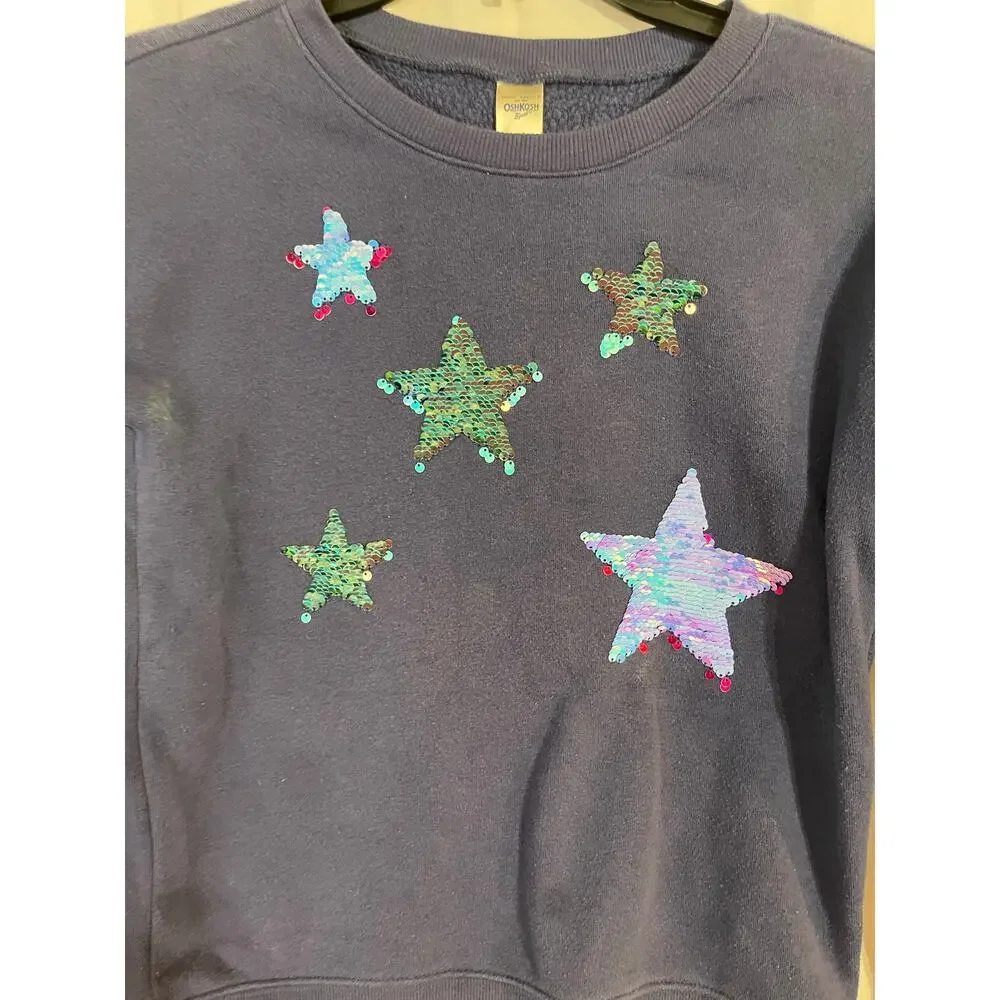 Oshkosh BGosh girls 12 sequin stars sweatshirt